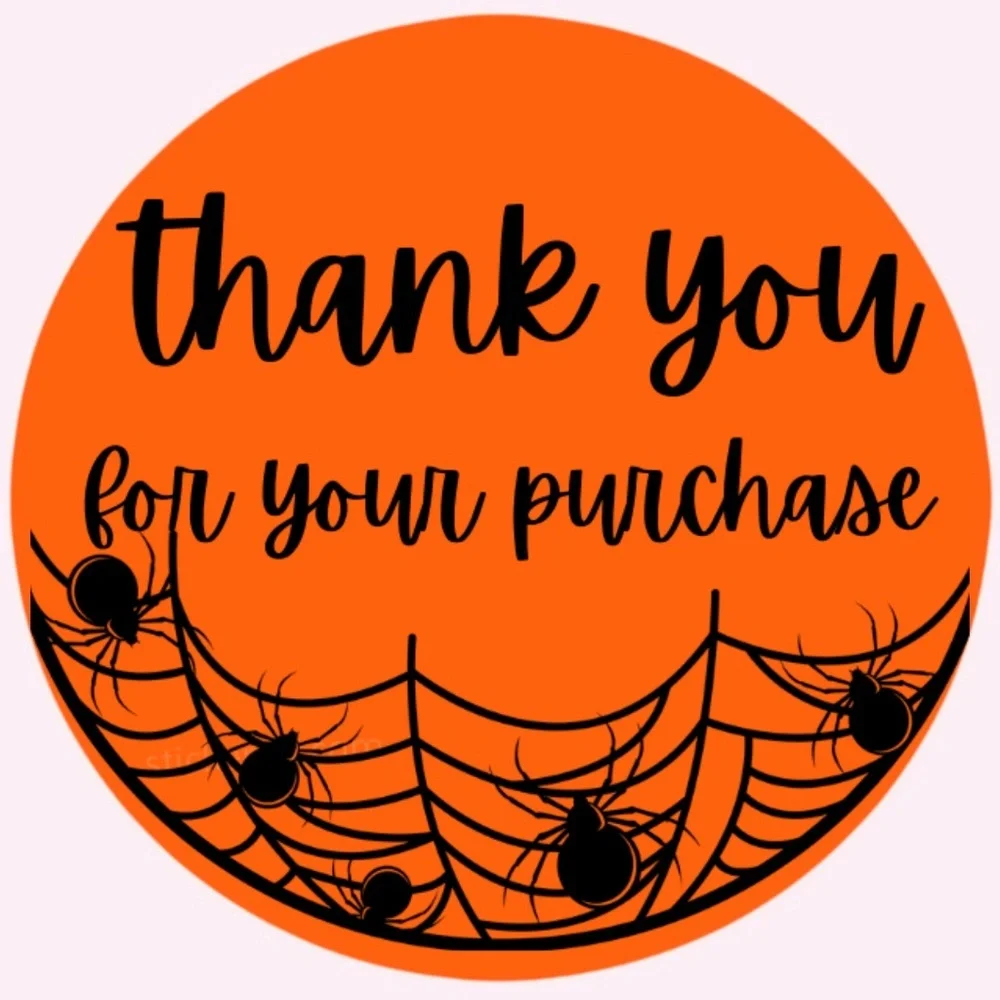 thank you for your purchase spiderweb - packaging stickers for halloween new